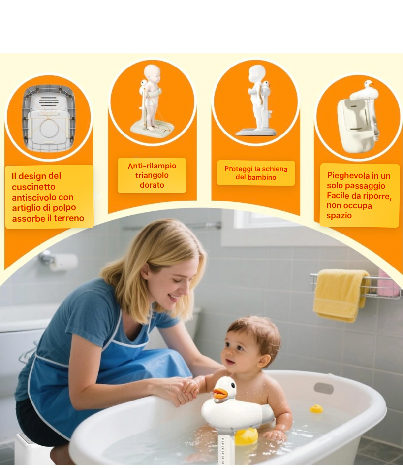 Supporto regolabile per il bagnetto del bambino